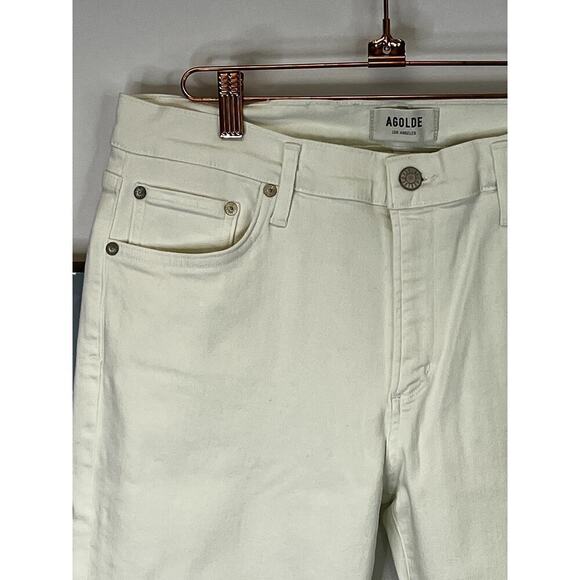 NWOT AGOLDE Sophie White 5 Pocket Cropped Skinny Jeans SZ 32 - Picture 4 of 10